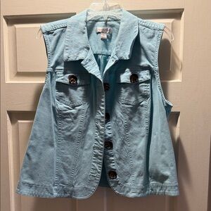 Christopher & Banks Light Blue Denim Vest